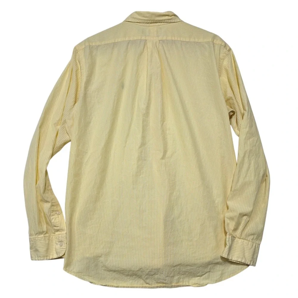 Polo Ralph Lauren Button Down Shirt Mens XL Yellow Striped Custom Fit Cotton